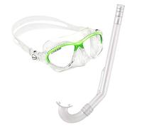 Cressi Kids' Moon Minigringo Snorkeling Combo Set, Clear/Lime, One Size