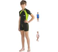 Cressi Kids Shorty Wetsuit - Black/Lime, 3 Years