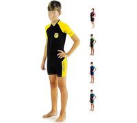 Cressi Children's Little Shark Shorty Wetsuit, Black Yellow, 3 - 4 Years UK
