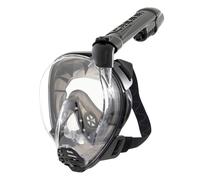 CRESSI since 1946 - Komodo Full Face Dry Snorkelling Mask 180° Vision - CO2 Safe - 100% Anti Fog Silicone - Side Snorkel - Adjustable Elastic Straps - Black/Black - S/M