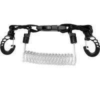 Cressi Laynyard with Clip Snap - Elastic Spiral Cable for Diving and Water Activities, Unisex, Black/Transparent, 2 Carabiners, Unisex