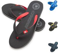 Cressi Leaf Flip-Flop - Unisex Flip-Flops for Beach and Pool - Black/Red, 9.5/10.5 UK - 43/44 EU
