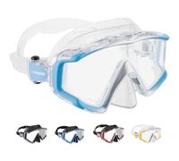 Cressi Liberty 3 Windows-Diving/Snorkeling Panorama Mask, Clear/Blue/Silver, Uni
