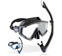 CRESSI Liberty Triside & Epsilon Dry Black/Graphite - Unisex Liberty Triside Mask and Epsilon Dry Snorkel, Ideal for Snorkelling and Diving, Black/Graphite, One Size