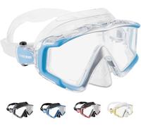 Cressi Liberty 3 Windows-Diving/Snorkeling Panorama Mask, Clear/Blue/Silver, Uni