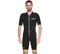 Cressi Lido Man Shorty Wetsuit - Men's Shorty Wetsuit for Snorkelling, Swimming and Water Sports, 2mm Ultra Stretch Neoprene, Black/Yellow, XXL