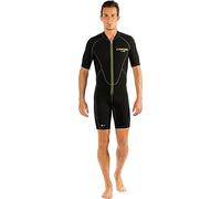 Cressi Lido Man Shorty Wetsuit - Men's Shorty Wetsuit for Snorkelling, Swimming and Water Sports, 2mm Ultra Stretch Neoprene, Black/Black, XXL