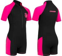 Cressi Children's Cressi Girl s Little Shark Premium Neoprene 2 mm Shorty Wetsuit Black Pink 12 Years, Black Pink, Age UK