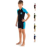 Cressi Children's Cressi Boy s Little Shark Premium Neoprene 2 mm Shorty Wetsuit Black Blue 8 Years, Black Blue, Age UK