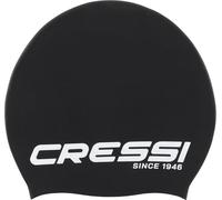 CRESSI Loira Long Hair Swim Cap, New Hypoallergenic Silicone Swimming Cap, Optimal for Long Hair, Black/White, XL, Adult
