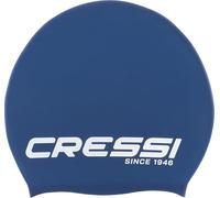 CRESSI Loira Long Hair Swim Cap, New Hypoallergenic Silicone Swimming Cap, Optimal for Long Hair, Blue/White, L, Adult