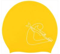 CRESSI Loira Long Hair Swim Cap, New Hypoallergenic Silicone Swimming Cap, Optimal for Long Hair, Yellow/White, XL, Adult