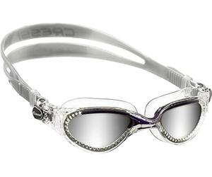 Cressi Man Flash Goggles - Separate Eyepiece Swimming Goggles with Fogproof, Scratchproof, Anti-UV Lenses, Clear/Frame Clear Blue - Mirrored Lens, One Size