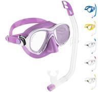 Cressi Marea Vip Jr, New Premium Colorama Snorkeling Set 7/13 Years (Made in Italy), Lilac/White/Transparent