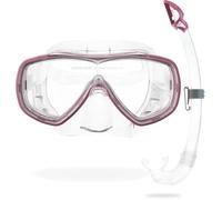 Cressi Mask & Snorkel Set for Adults - Quick-Adjust Buckles & Easy-Fit Snorkel Mask - Scuba-Diving Equipment for Open Water - Transparent/Pink