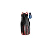 Cressi Maui Fins - Adult Adjustable Diving/Snorkelling Flippers Fins With EBS System, Black / Red, S/M