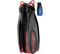 Cressi Maui Fins - Adult Adjustable Diving/Snorkelling Flippers Fins With EBS System, Black / Red, S/M