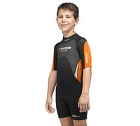 Cressi Unisex Med X Junior 2.5mm Childrens Neoprene Shorty Wetsuit, Black/Orange, 12 13 Years UK