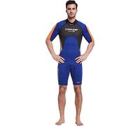 Cressi Men's Med X Man 2.5mm Shorty Wetsuit, Blue/Orange/Silver, L 4 UK