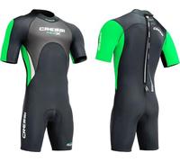 CRESSI Med X Man Shorty Wetsuit Black/Lime 2.5mm L/4 - Men's Shorty Wetsuit 2,5mm for Snorkelling and Diving in Temperate Waters, Black/Lime/Silver, L/4