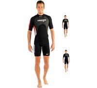 CRESSI Med X Man Shorty Wetsuit Black/Red 2.5mm L/4 - Men's Shorty Wetsuit 2,5mm for Snorkelling and Diving in Temperate Waters, Black/Red/Silver, L/4
