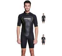 Cressi Men's Cressi Altum Man One piece shorty for Men in 3 mm double lined neoprene, Black Yellow, Medium UK