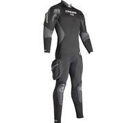 Cressi Men's Ice Premium Neoprene 7 mm Semi-Dry Suit - Black/Grey, Small/Size 2