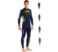 Cressi Men's Morea Man 3mm Premium Neoprene Full Length Wetsuit, Blue/Grey/Silver, M UK