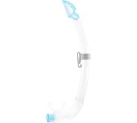 Cressi Mexico Pro Snorkel Transparent/Aquamarine - Snorkel Tube equipped with Splash Guard and Elliptical Silicone Exhalation Valve, ideal for Freediving and Snorkeling, One Size Unisex