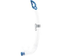 Cressi Mexico Pro Snorkel Transparent/Light Blue - Snorkel Tube equipped with Splash Guard and Elliptical Silicone Exhalation Valve, ideal for Freediving and Snorkeling, One Size Unisex