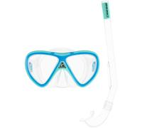 CRESSI Mini Peg & Mini Island Aqua Green/Blue - Kids Snorkeling Combo Set 2/5 Years Mini Peg Mask and Mini Island Snorkel, Aqua Green/Blue, One Size