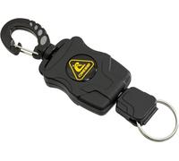 CRESSI Mini Rectractable Lanyard - Mini ring with clip fastening and retractable cord, for diving and BCD, Black, One Size, Unisex