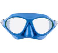 Cressi Moon Kid Junior Snorkel Set - Adjustable Silicone Mask & Kids Swimming Goggles - Impact-Resistant Tempered Glass Swim Goggles - Anti-Splash Dry-Top Snorkel - Blue/Lime