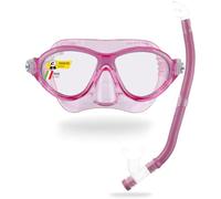 Cressi Moon Kid Snorkel Mask, Anti Splash Valve, Pink/White, Combo Set