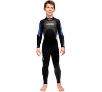Cressi Morea Jr Monopiece Wetsuit 3 mm - One-piece Unisex Junior Wetsuit Neoprene 3 mm Ultrastretch, Black/Blue/Grey