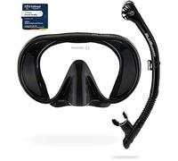 Cressi Mus Scilla Combo Black - Adult Combo Set Musa Snorkeling Mask and Scilla Snorkel, Black, One Size