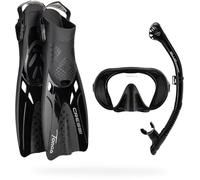 CRESSI Musa Explorer Set Black L/XL - Mask Set, Fin, Snorkel for Adults, Black/L/XL