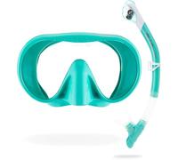 CRESSI Mus Scilla Combo Aqua Green - Adult Combo Set Musa Snorkeling Mask and Scilla Snorkel, One Size