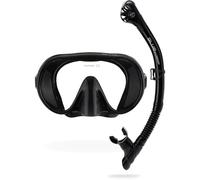 CRESSI Mus Scilla Combo Black - Adult Combo Set Musa Snorkeling Mask and Scilla Snorkel, Black, One Size