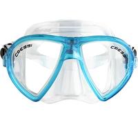 Cressi Ocean Mask - Unisex Diving Snorkeling Mask with Tempered Separated Glasses, Clear/Aquamarine