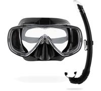 Cressi Onda Combo Set - Onda Mask + Snorkel Mexico for Diving and Snorkeling, One Size, Unisex Adult, Black / Black