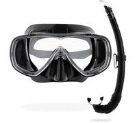 Cressi Onda Combo Set - Onda Mask + Snorkel Mexico for Diving and Snorkeling, One Size, Unisex Adult, Black / Black