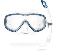 Cressi Onda Mare Italian Made Snorkel Set - Clear/Blue,