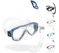 Cressi Onda Mare Italian Made Snorkel Set - Clear/Blue,
