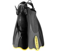 Cressi Palau Saf - Adjustable Short Flipper Fins for Snorkelling and Swimming, Adult Unisex,Black / Yellow,M/L