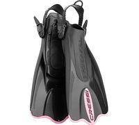 Cressi Palau Saf Fins - Adjustable Short Fins Adults for Snorkelling and Swimming, Black/Pink Short Fins, S/M (38/41)
