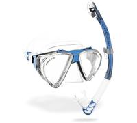CRESSI Penta & Alpha Combo Clear/Blue - Penta Mask + Alpha Snorkel for Diving and Snorkelling, Transparent/Blue, One Size, Unisex