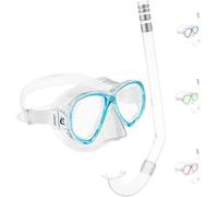 Cressi Perla Jr Snorkeling & Apnea - Combo Set Maske Perla Jr + Schnorchel Minigringo, Transparent/Aquamarin, Einheitsgröße, Junior Unisex