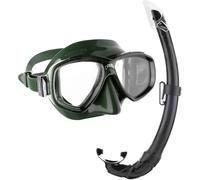 Cressi Perla & Mexico - Combo Set Mask Perla + Snorkel Mexico, Green/Black, One Size, Unisex Adult
