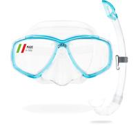 Cressi Perla Separate Glass Mask & Snorkel Set Adults, Dry Top Snorkel | Dry Top Snorkel Helps Keep Water Out, Low Volume Mask for Easier Clearing & Equalising, For Scuba Diving, Snorkel Mask